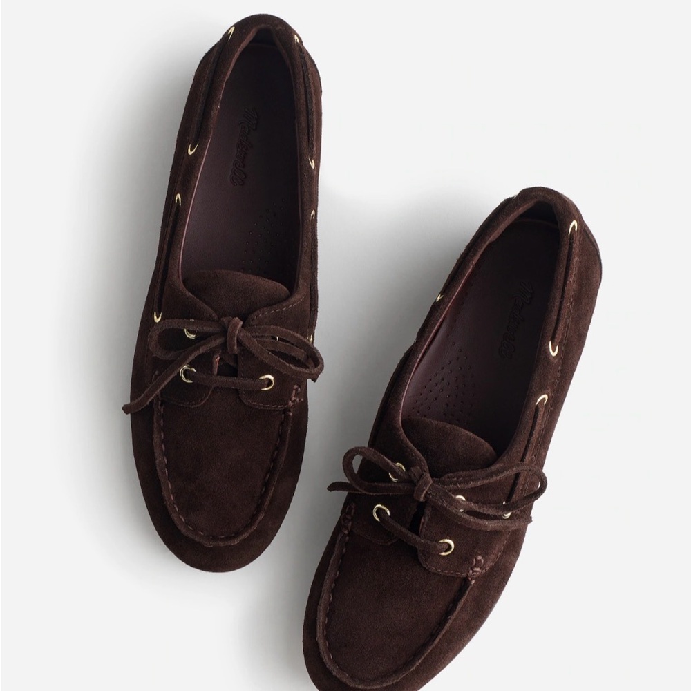 New Madewell The Jamie Boat Shoe | Size 7 | Dark Corab - Picture 1 of 10
